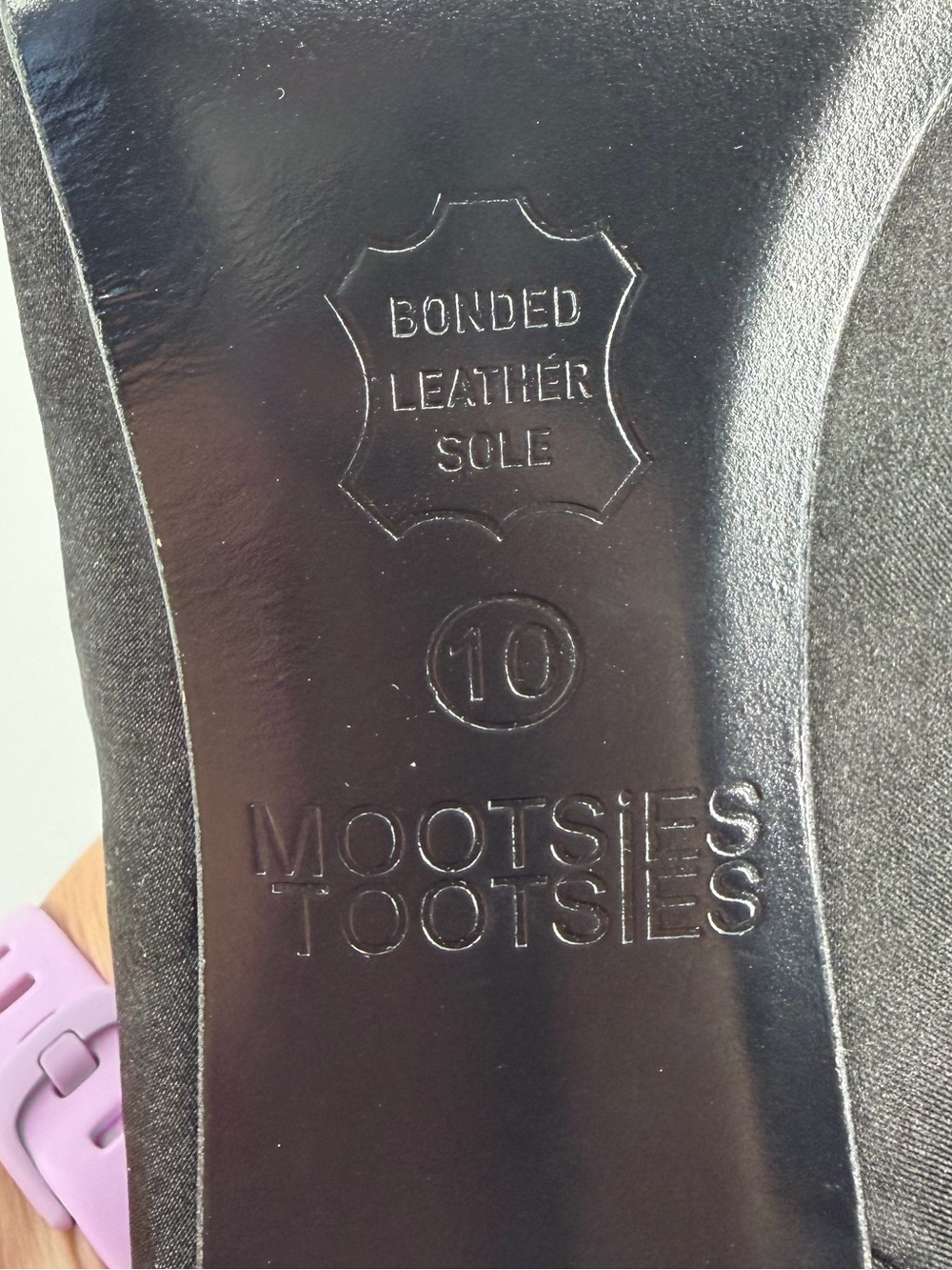 Mootsies Tootsies Y2K Black Satin Rosette Peep Toe 3" Heels, Women's 10 - Picture 10 of 12